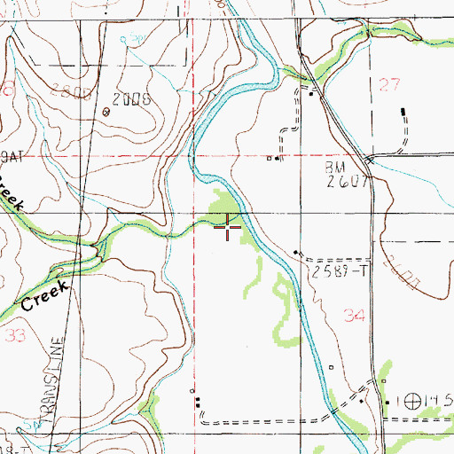 Topographic Map of Cottonwood Creek, ID