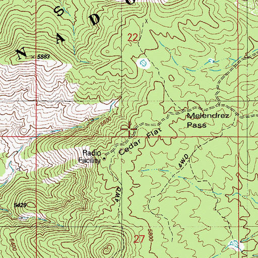 Topographic Map of Cedar Flat, AZ