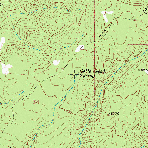 Topographic Map of Cottonwood Spring, ID