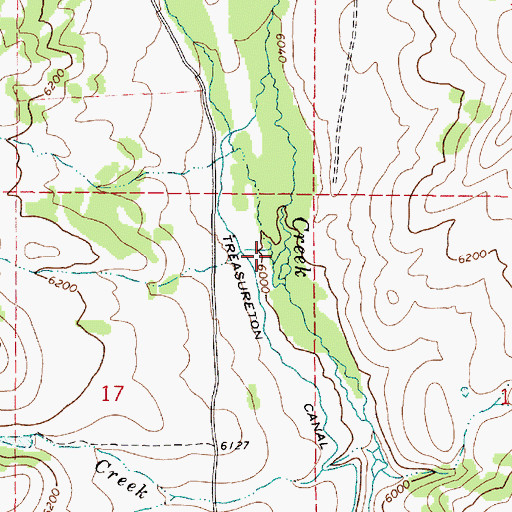 Topographic Map of Cottonwood Valley, ID