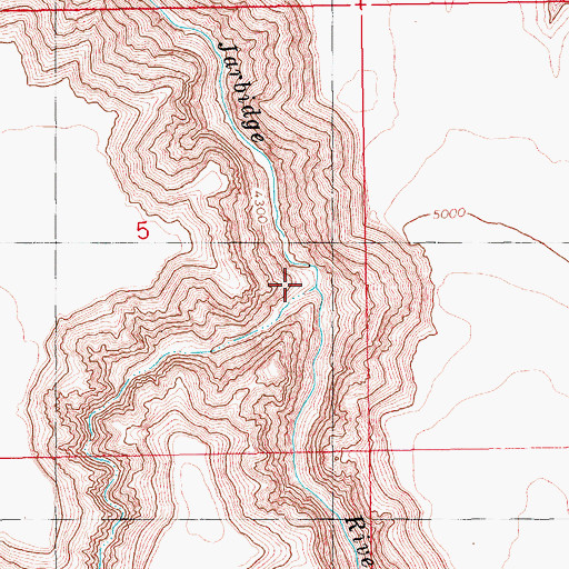 Topographic Map of Cougar Creek, ID