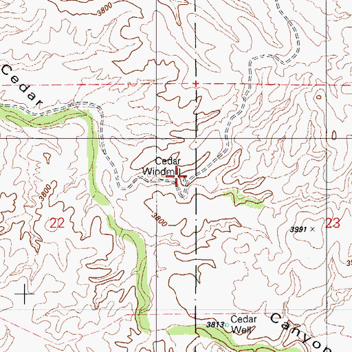 Topographic Map of Cedar Windmill, AZ