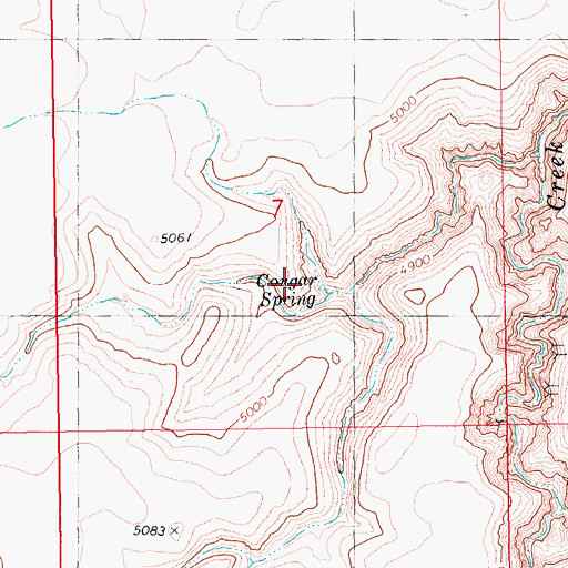 Topographic Map of Cougar Spring, ID