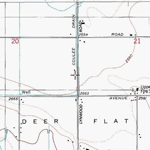 Topographic Map of Coulee Drain, ID