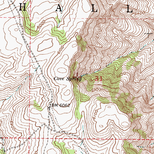 Topographic Map of Cove Spring, ID