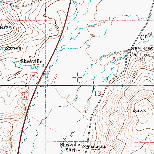 Topographic Map of Cow Creek, ID
