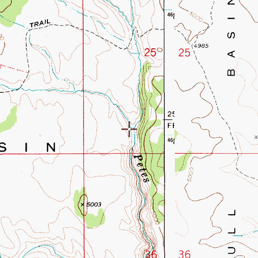 Topographic Map of Cow Creek, ID