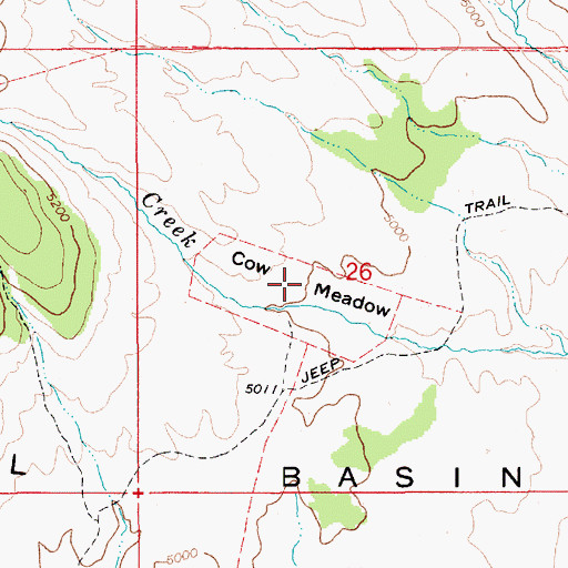 Topographic Map of Cow Meadow, ID
