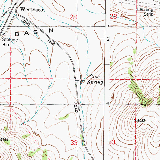 Topographic Map of Cow Spring, ID