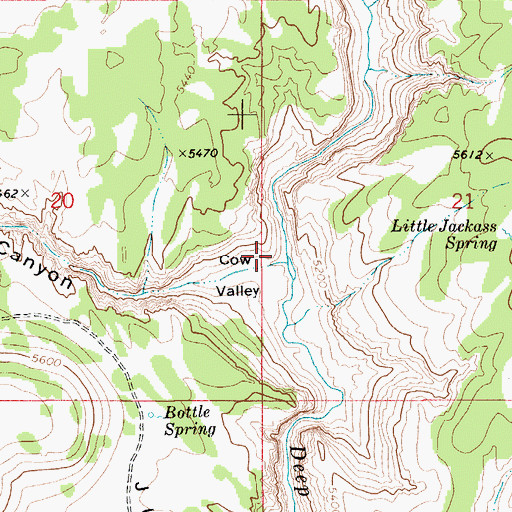 Topographic Map of Cow Valley, ID