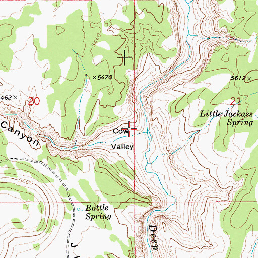 Topographic Map of Cow Valley Canyon, ID