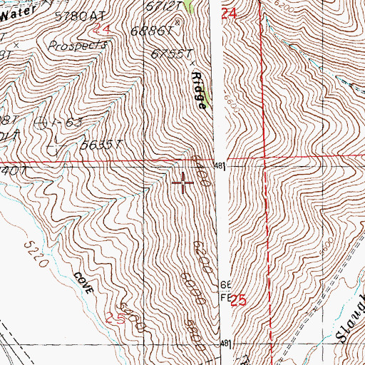 Topographic Map of Cowcatcher Ridge, ID