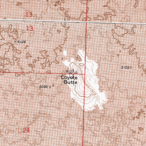 Topographic Map of Coyote Butte, ID