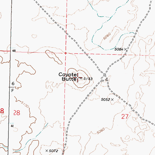 Topographic Map of Coyote Butte, ID