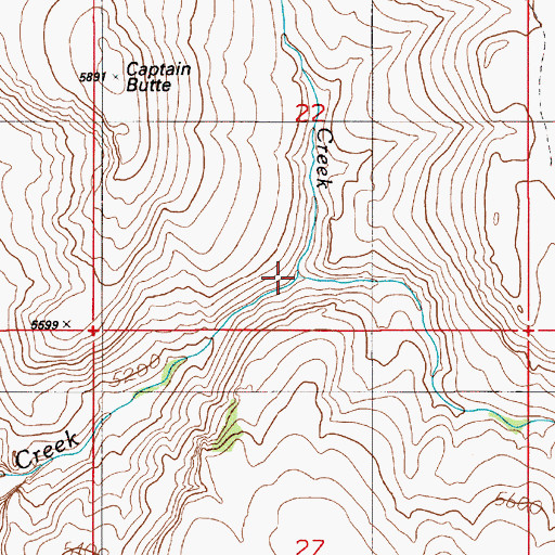 Topographic Map of Coyote Creek, ID