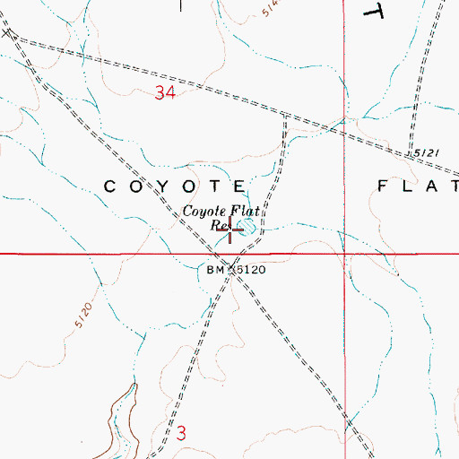 Topographic Map of Coyote Flat Reservoir, ID
