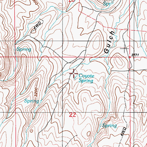 Topographic Map of Coyote Spring, ID