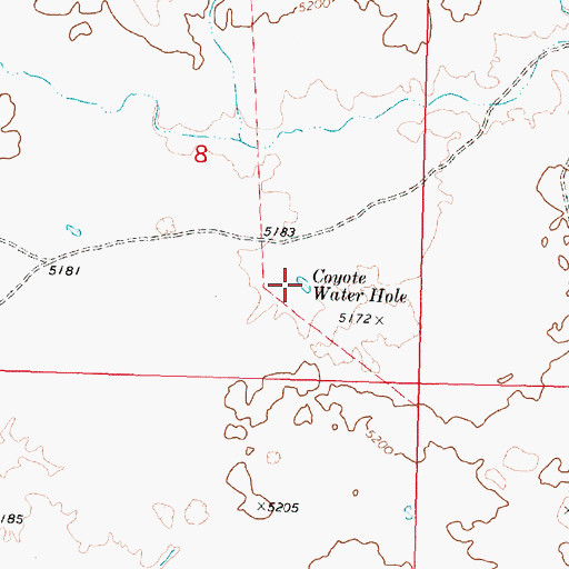 Topographic Map of Coyote Water Hole, ID