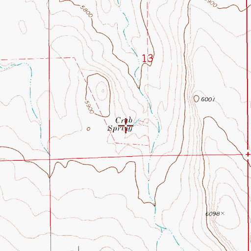 Topographic Map of Crab Spring, ID