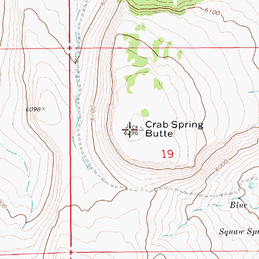 Topographic Map of Crab Spring Butte, ID