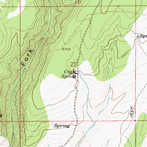 Topographic Map of Craig Spring, ID