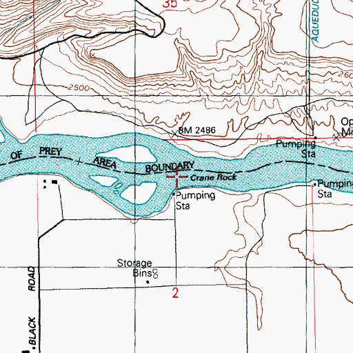 Topographic Map of Crane Rock, ID