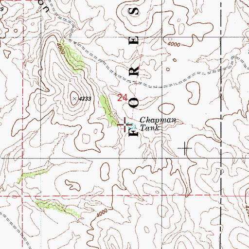 Topographic Map of Chapman Tank, AZ
