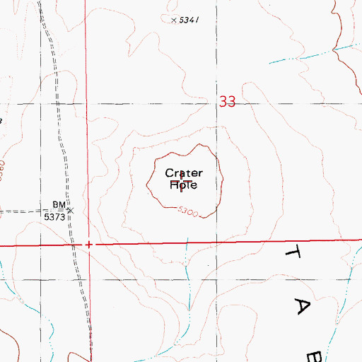 Topographic Map of Crater Hole, ID