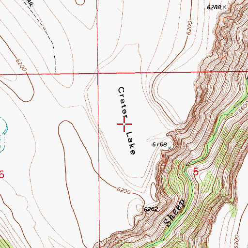 Topographic Map of Crater Lake, ID