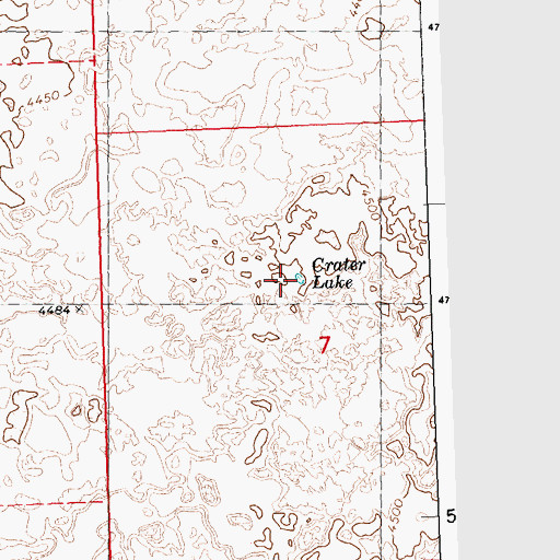 Topographic Map of Crater Lake, ID