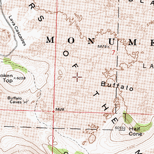 Topographic Map of Craters of the Moon, ID