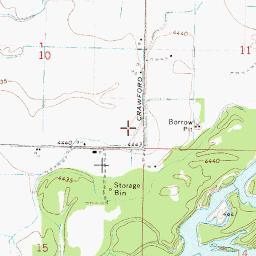 Topographic Map of Crawford Ditch, ID