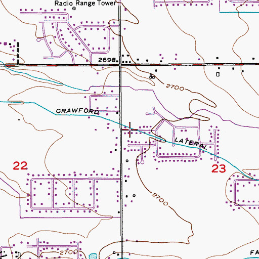 Topographic Map of Crawford Lateral, ID