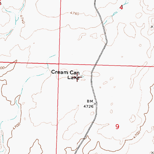 Topographic Map of Cream Can Lake, ID
