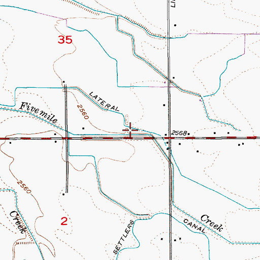 Topographic Map of Creason Lateral, ID