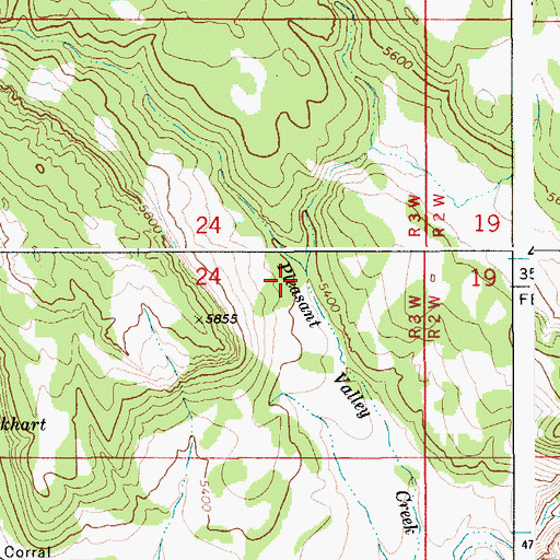 Topographic Map of Crooked Creek, ID