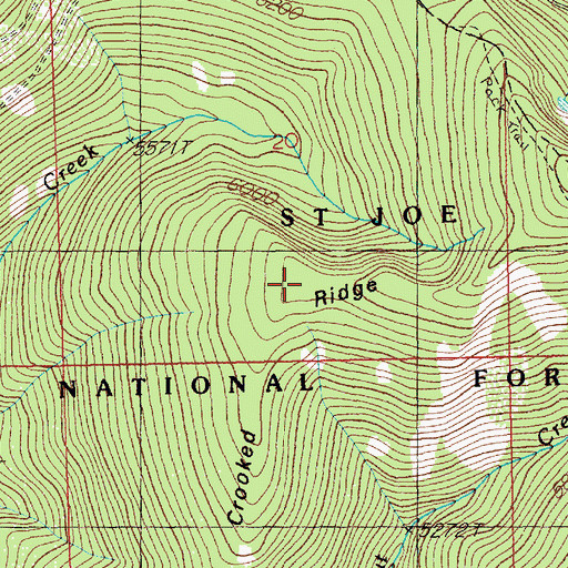 Topographic Map of Crooked Ridge, ID