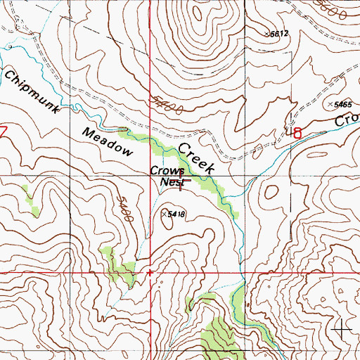 Topographic Map of Crows Nest, ID