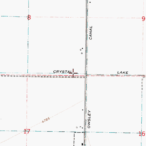 Topographic Map of Crystal Lake Canal, ID