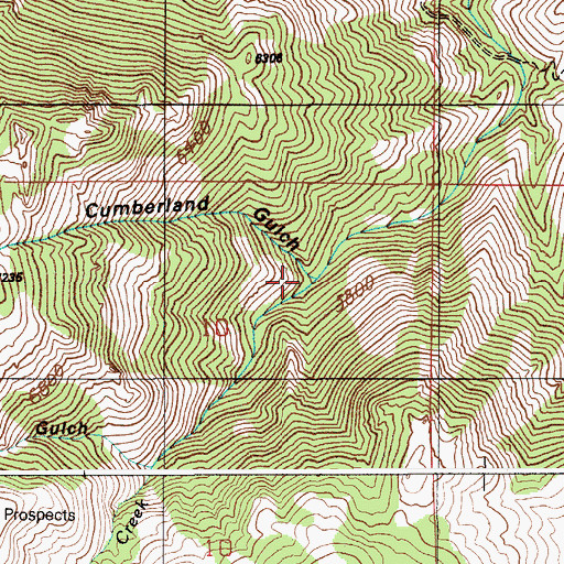 Topographic Map of Cumberland Gulch, ID