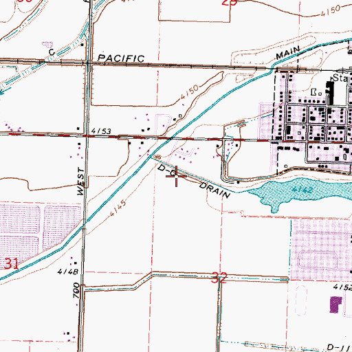 Topographic Map of D-q Drain, ID