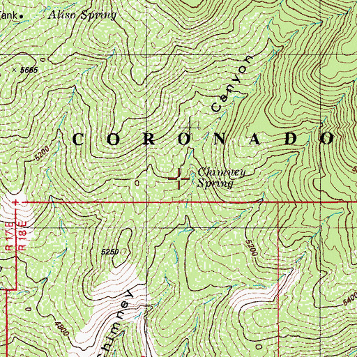 Topographic Map of Chimney Spring, AZ