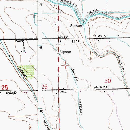 Topographic Map of Dailey Lateral, ID