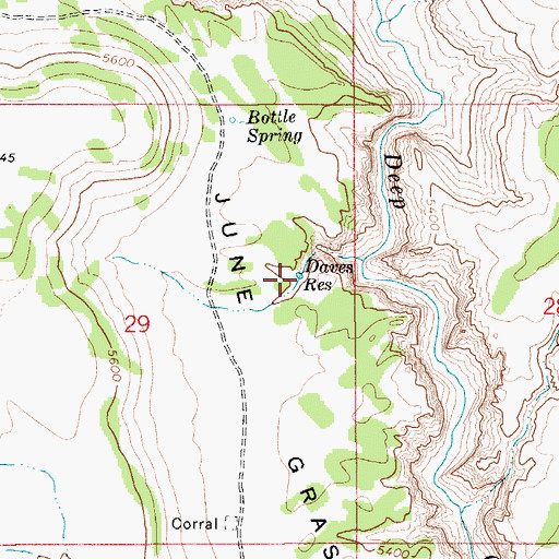 Topographic Map of Daves Reservoir, ID