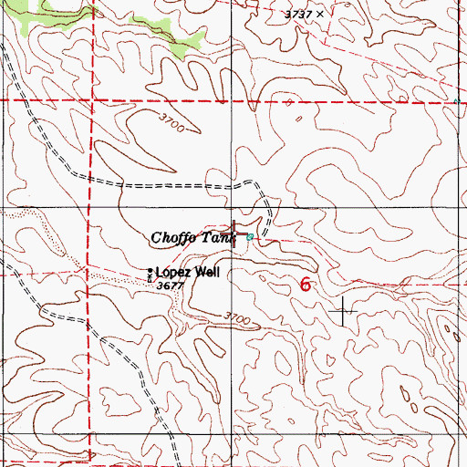 Topographic Map of Choffo Tank, AZ