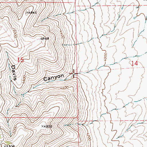Topographic Map of Davis Canyon, ID