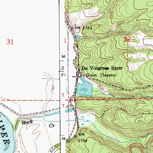 Topographic Map of DeVoignes Spur, ID