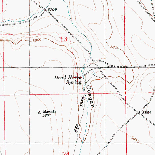 Topographic Map of Dead Horse Spring, ID