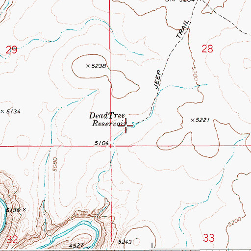 Topographic Map of Dead Tree Reservoir, ID