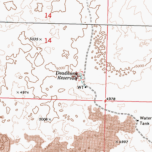 Topographic Map of Deadhorse Reservoir, ID